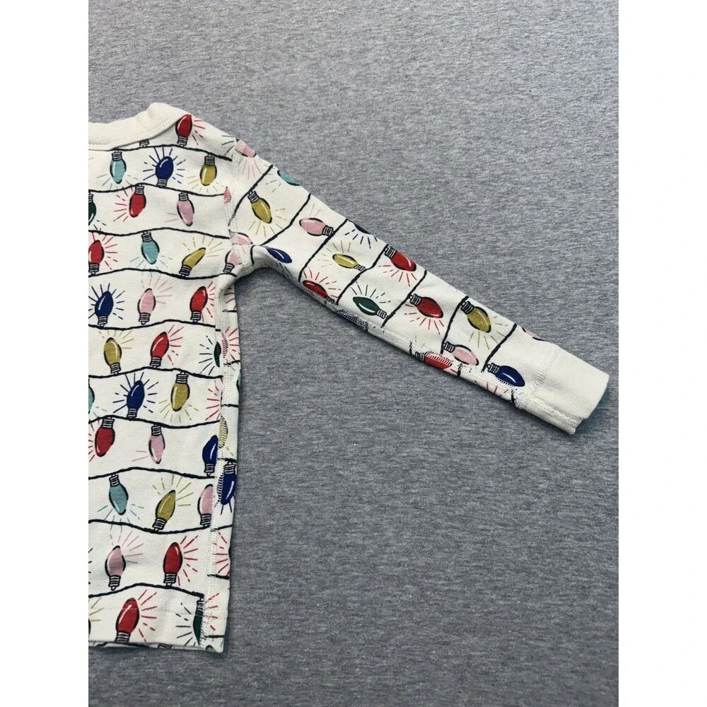 Hanna Andersson Christmas Lights Organic Cotton Pajama Top Shirt Toddler 3T 90 c
